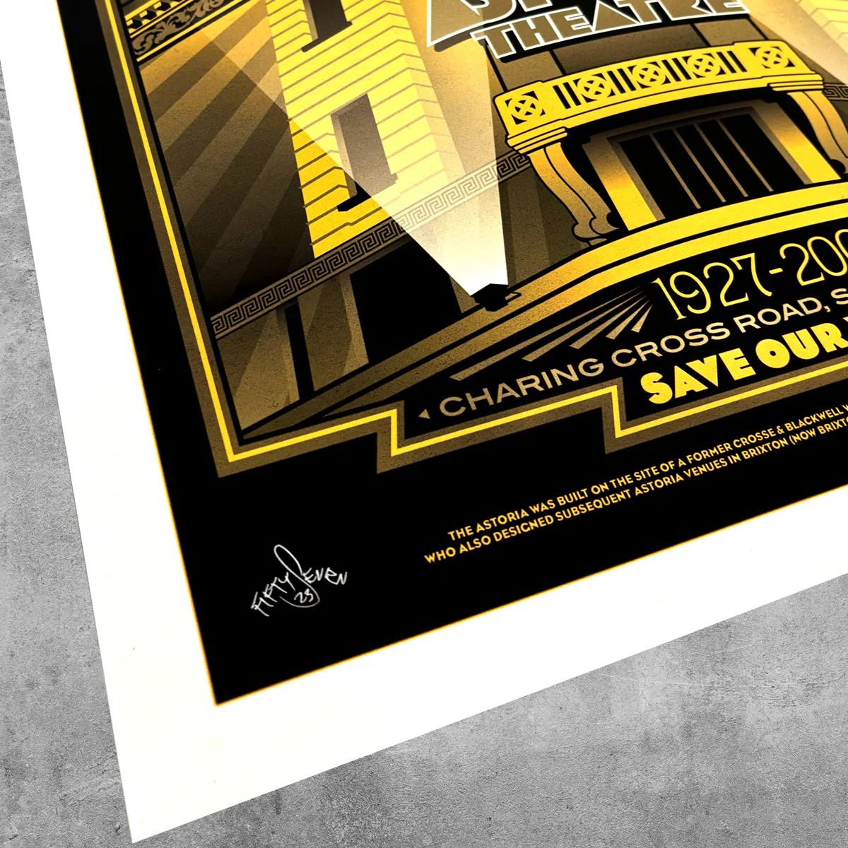 London Astoria ‘Gold’ Poster Print – Limited Edition Of Only 50