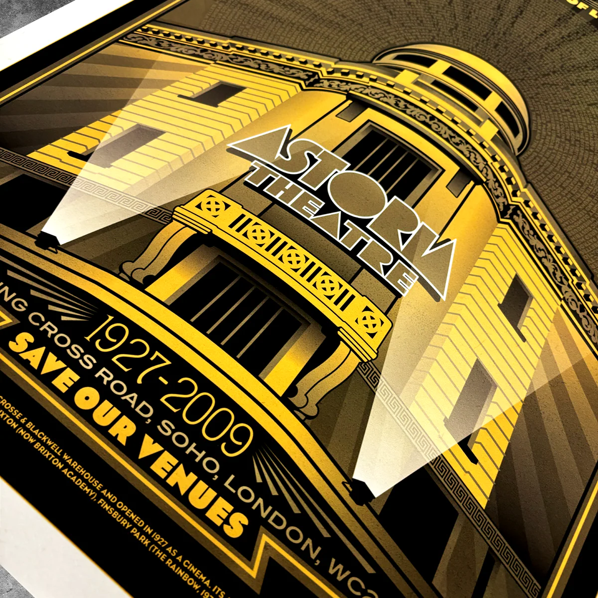 London Astoria ‘Gold’ Poster Print – Limited Edition Of Only 50