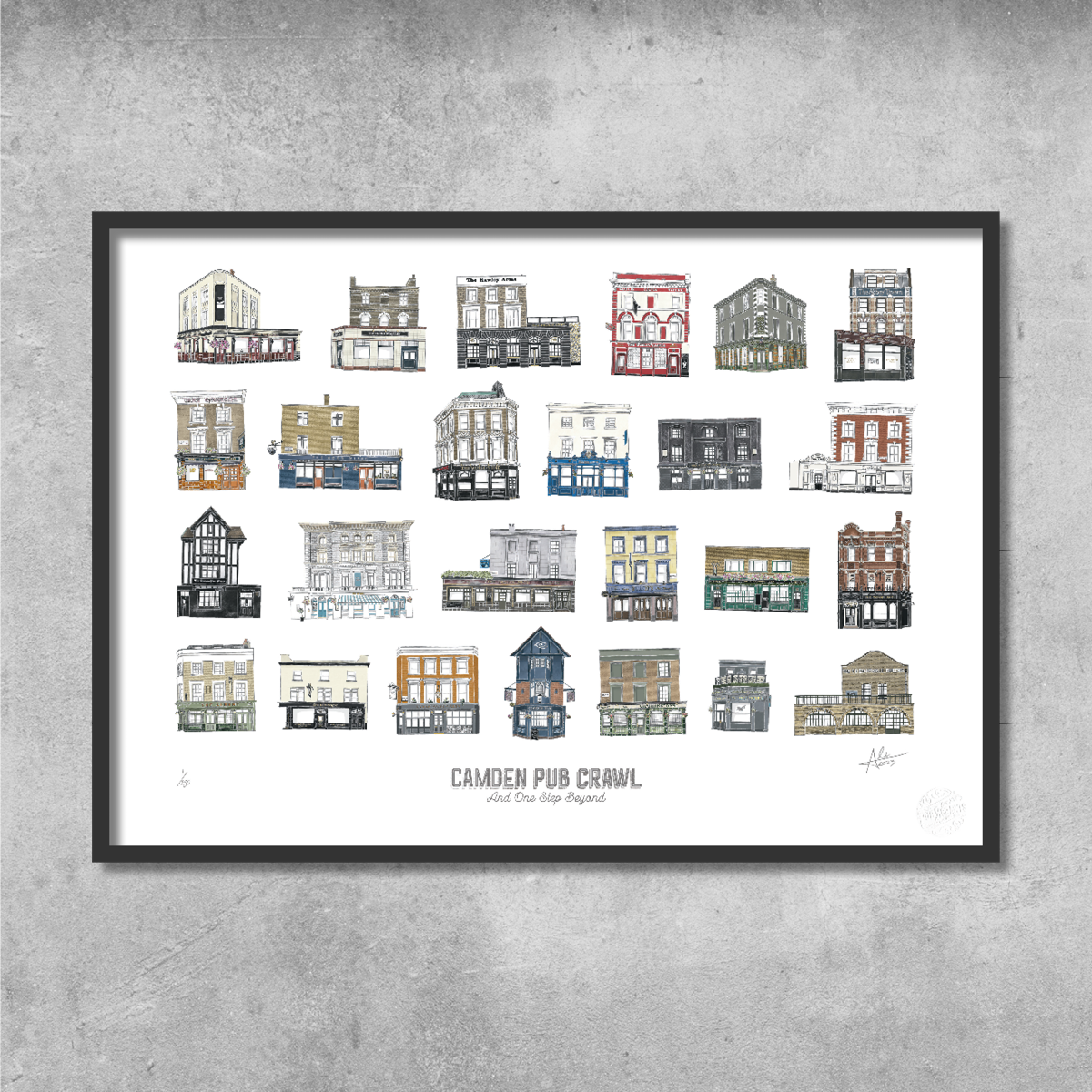 Camden Pub Crawl – Limited Edition of 250 – 50x70cm Landscape Prints