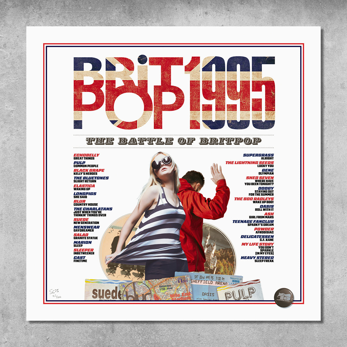 1995 – Britpop – The Battle of Britpop – Poster Print – Limited Edition Of Only 100