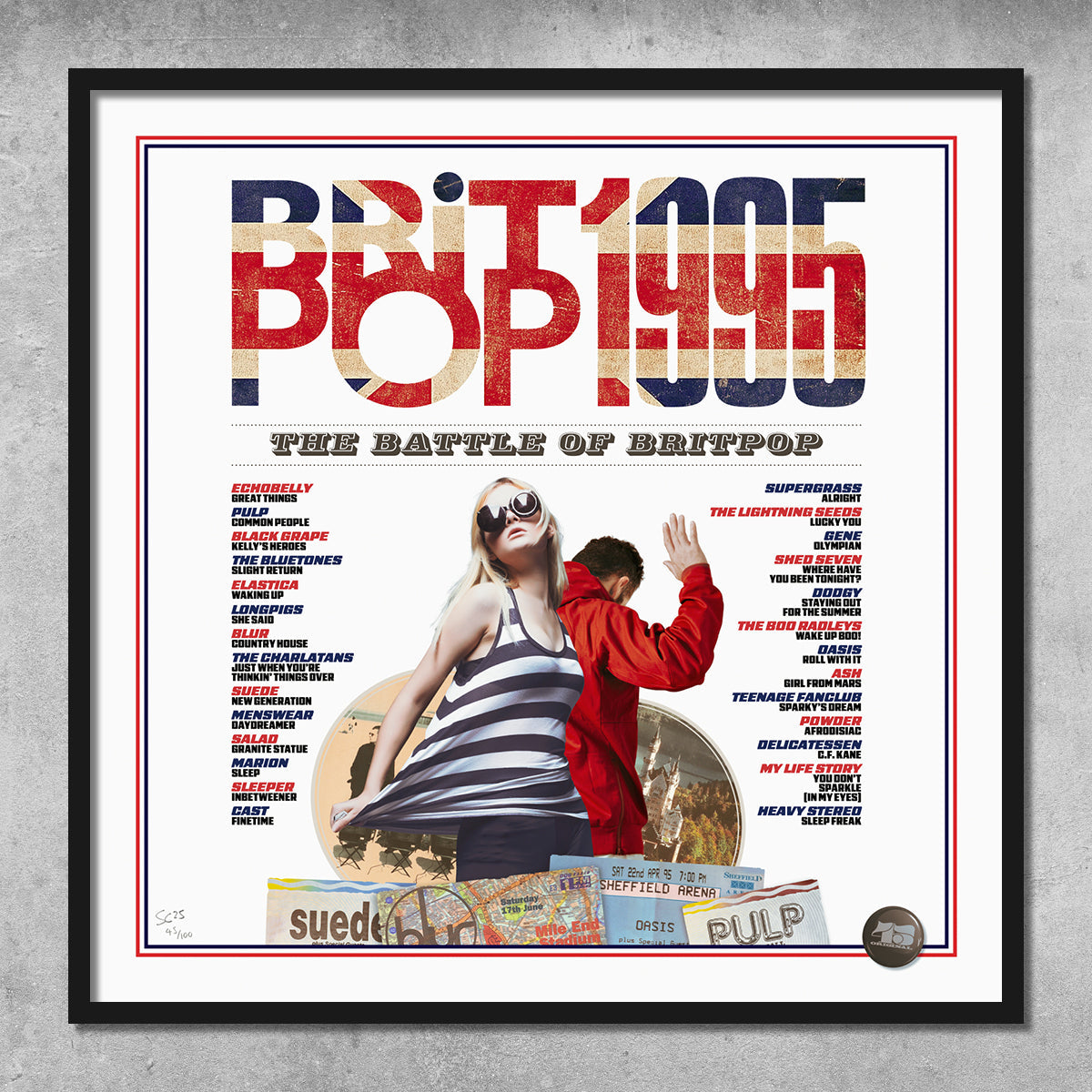 1995 – Britpop – The Battle of Britpop – Poster Print – Limited Edition Of Only 100