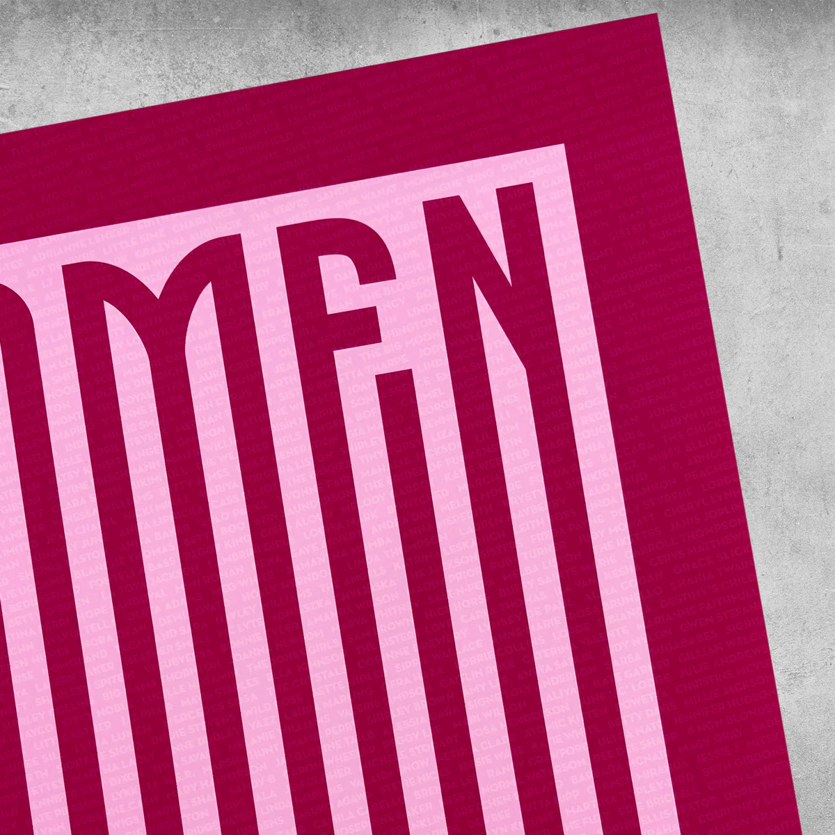 'Women In Music' Maroon and Light Pink Print - Limited Edition of 25