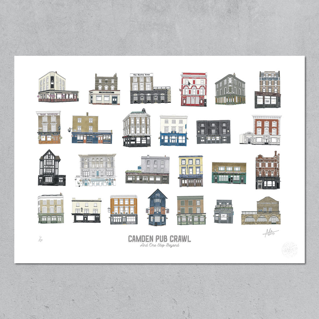 Camden Pub Crawl – Limited Edition of 250 – 50x70cm Landscape Prints