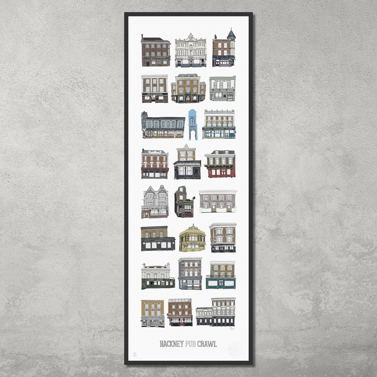 Hackney Pub Crawl – Limited Edition of 200 – 33x95 Colour Prints
