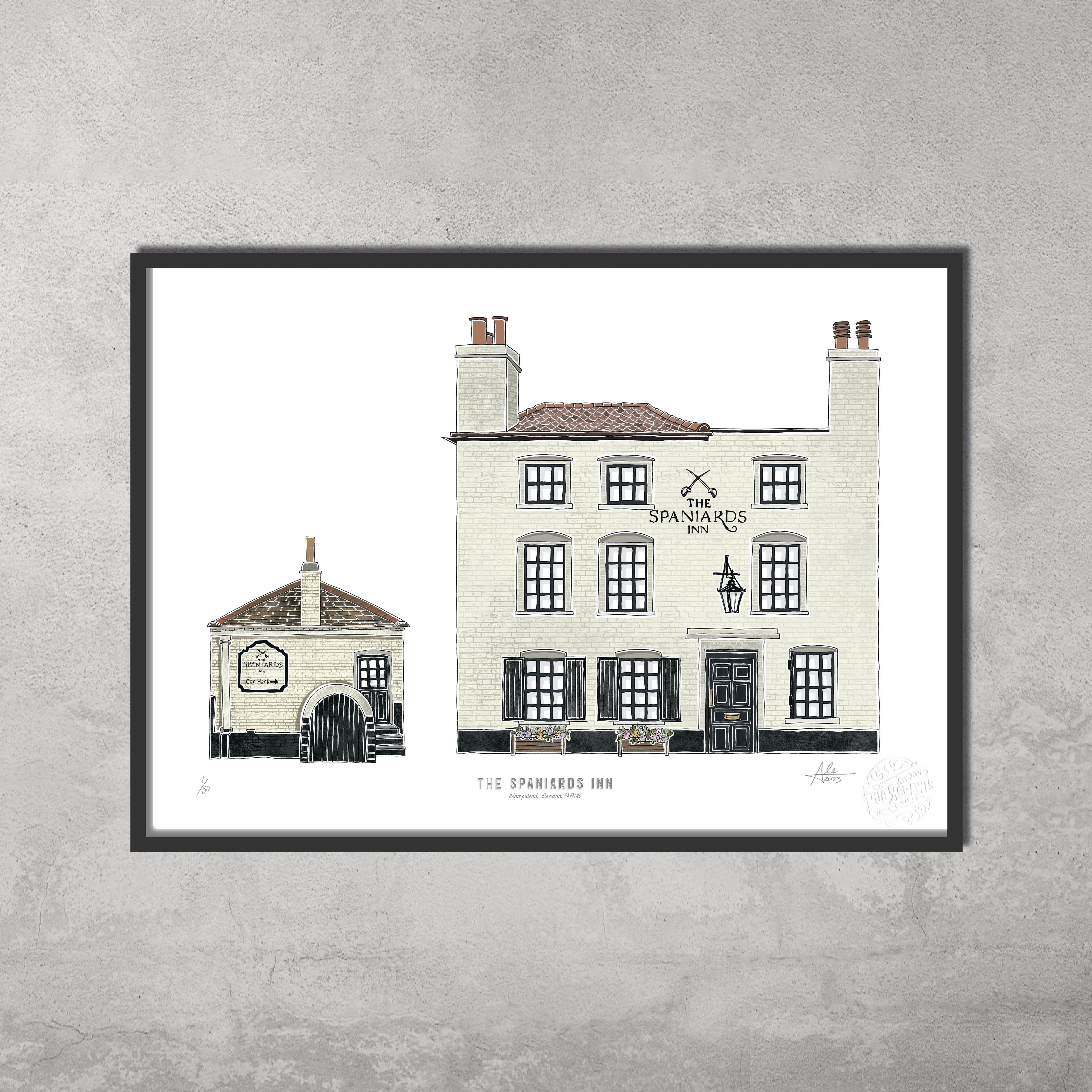 The Spaniards Inn – Limited Edition of 50 – A3 Colour Prints