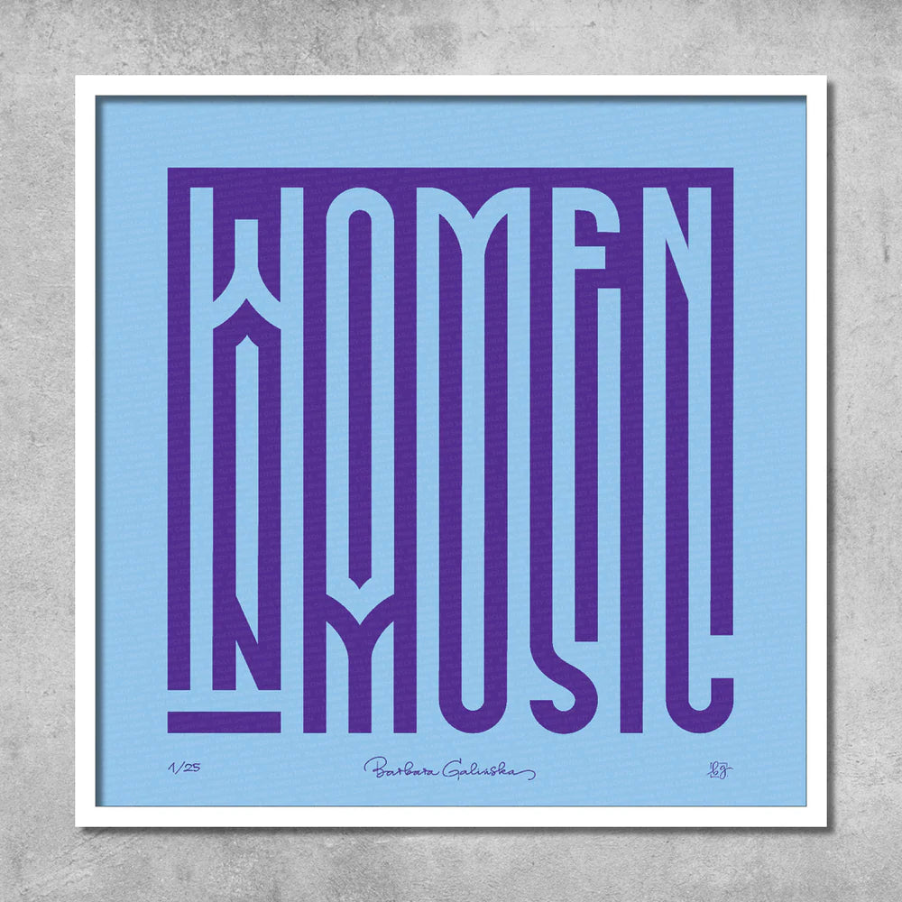 'Women In Music' Light Blue and Indigo Print - Limited Edition of 25