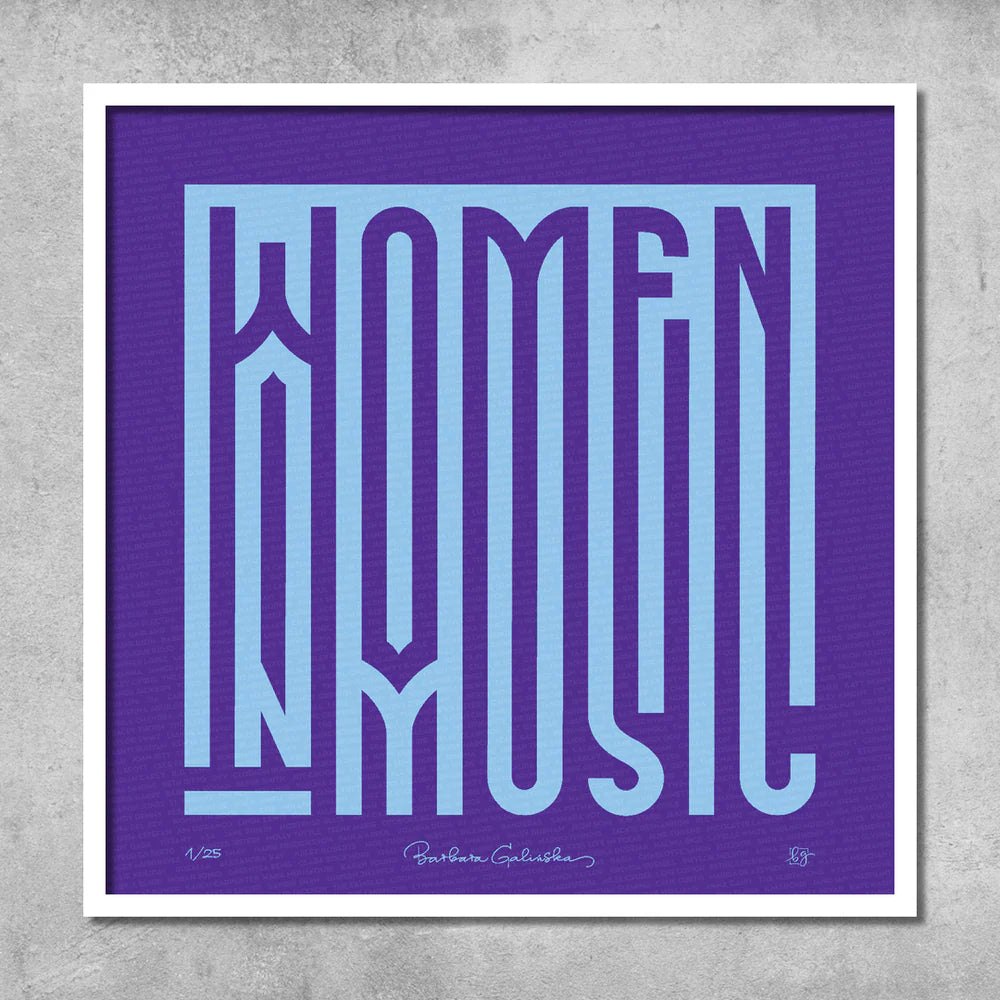 'Women In Music' Indigo and Light Blue Print - Limited Edition of 25