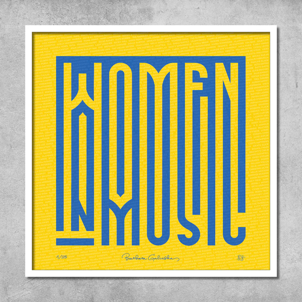 'Women In Music' Yellow and Blue Print - Limited Edition of 25