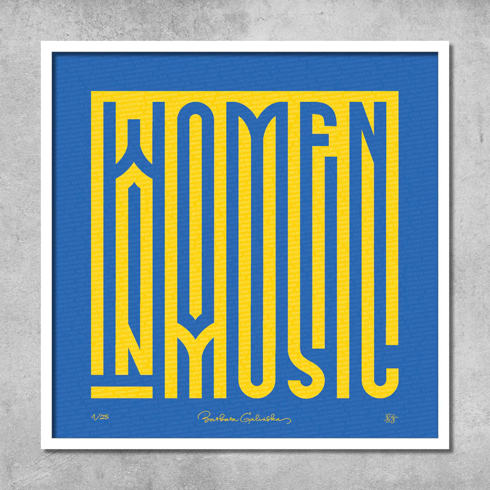 'Women In Music' Blue and Yellow Print - Limited Edition of 25