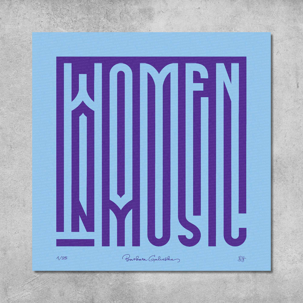 'Women In Music' Light Blue and Indigo Print - Limited Edition of 25
