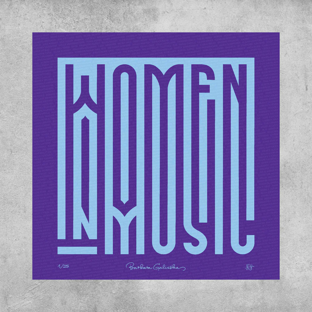 'Women In Music' Indigo and Light Blue Print - Limited Edition of 25