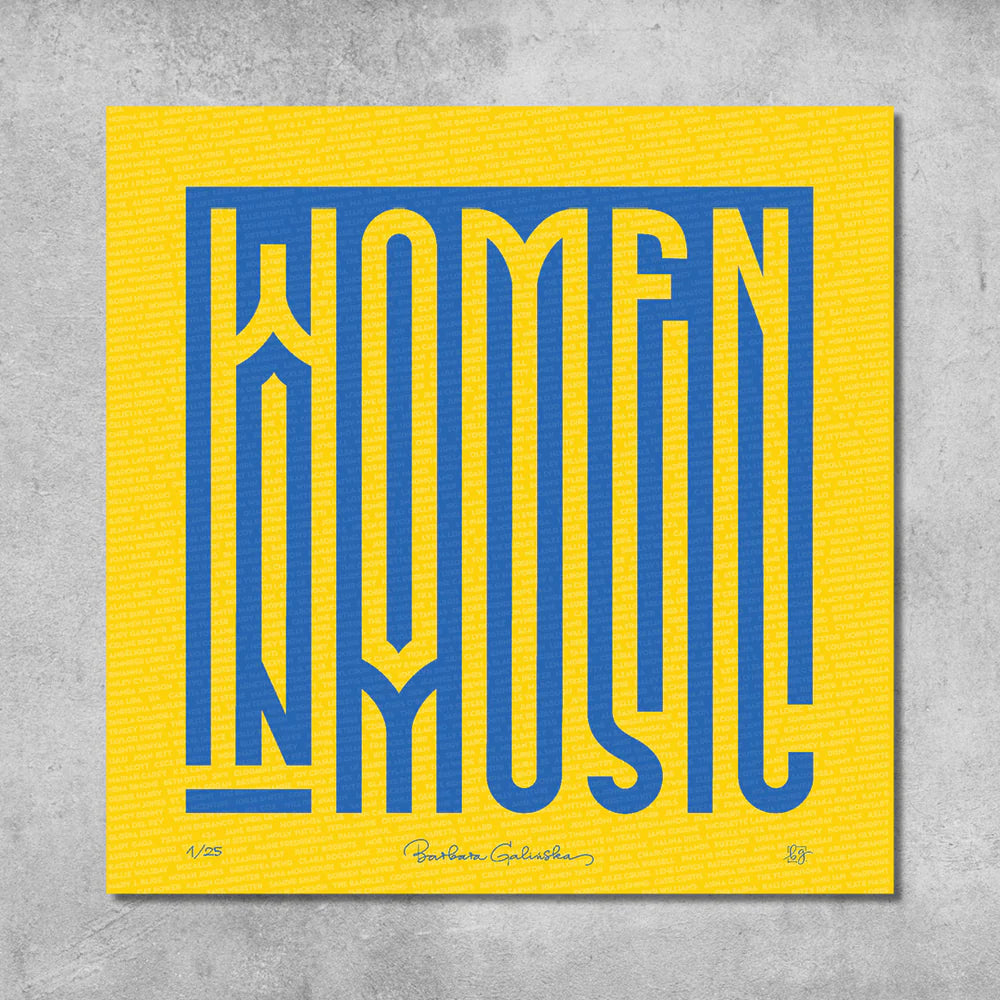 'Women In Music' Yellow and Blue Print - Limited Edition of 25